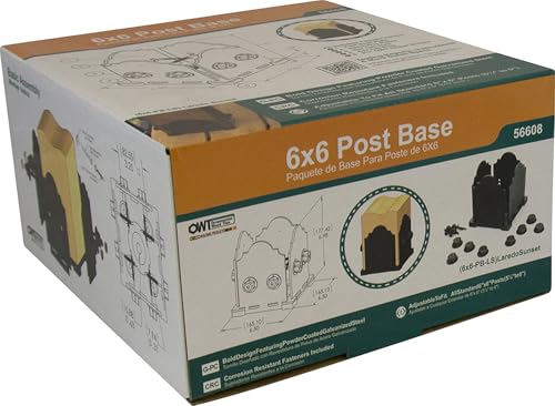 OZCO Laredo Sunset Post Base Kit, 6in x 6in, 1 Kit with Hardware, Black - size: 6x6, style: Laredo Sunset