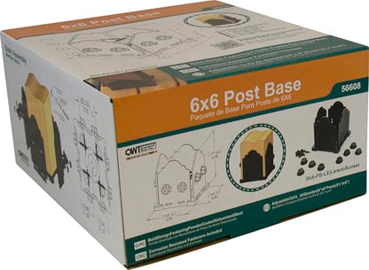 OZCO Laredo Sunset Post Base Kit, 6in x 6in, 1 Kit with Hardware, Black - size: 6x6, style: Laredo Sunset