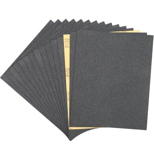 15 PCS Wet Dry Sandpaper 150 Grit Sheets for Polishing & Finishing - color: 150G, size: 9x11 Inch