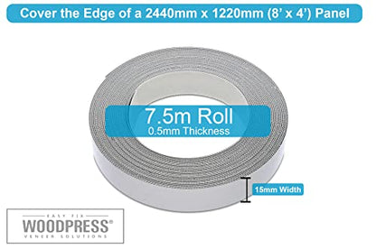 5/8 inch Grey Pearl Pre-Glued Melamine Edge Banding, 25 ft - size: Width: 5/8"