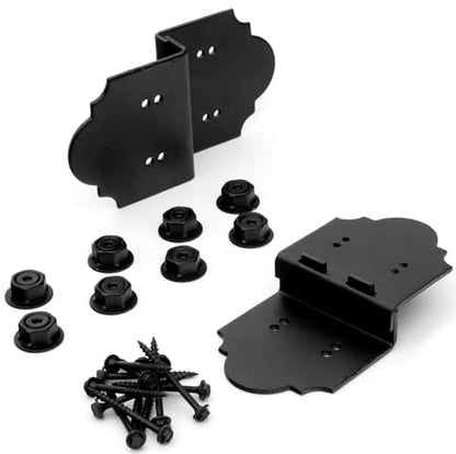OZCO Laredo Sunset Post to Beam Connector Kit, 6in, 2 Pack, Black