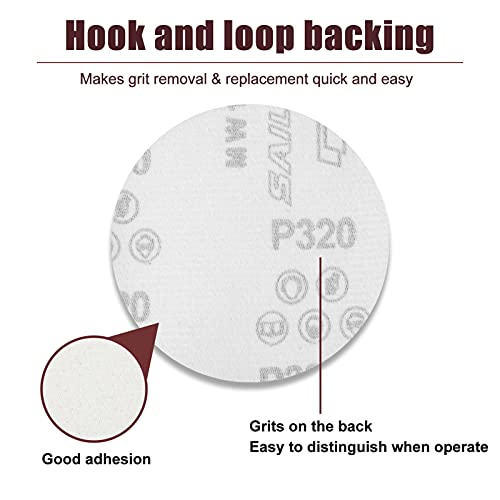 SPEEDWOX 50pcs Sanding Discs 4 Inches Sandpaper 320 Grit Hook and Loop Sanding Discs for Drill Grinder Rotary Tools No Hole - size: 320 Grit