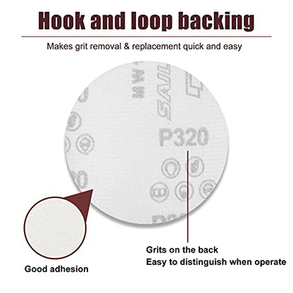 SPEEDWOX 50pcs Sanding Discs 4 Inches Sandpaper 320 Grit Hook and Loop Sanding Discs for Drill Grinder Rotary Tools No Hole - size: 320 Grit