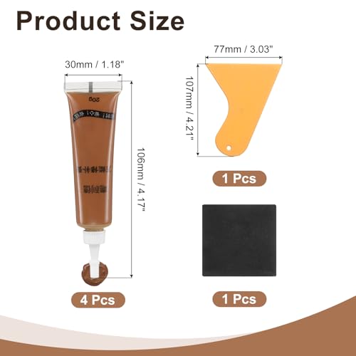 uxcell Wood Repair Kit,4Pcs Touch Up Filler Wood,Red Teak - color: Red Teak