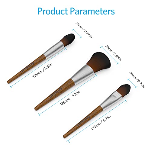 3PCS Model Cleaning Brush Kit (Premium Wooden Handle) Soft Figure Duster Brush, Professional Model Dusting Brush for Statues, Collectible Figurine, Hobby Crafts
