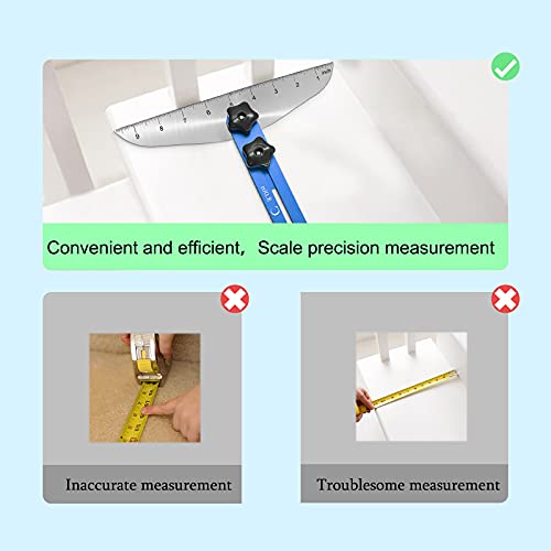 Stair Treads Gauge Template Tool - Staircases Jig, Measuring Set - color: Blue, size: Blue