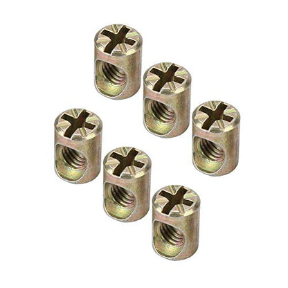 Furniture Nut,30pcs M6 Furniture Nut Dowel Cabinet Connectors Embedded Nuts Fasteners