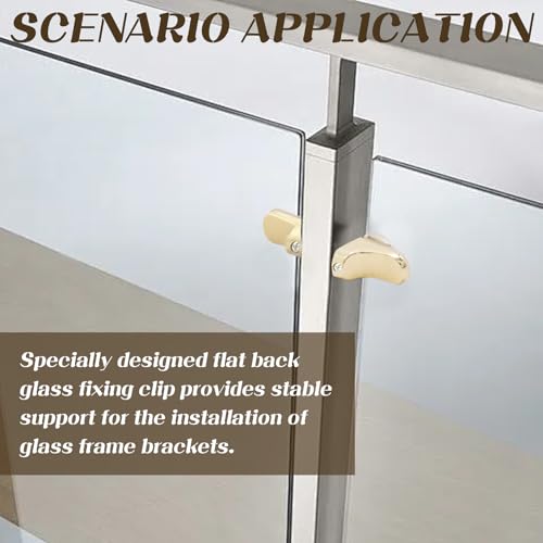 2-Pack Glass Clamp, Cucumis Adjustable Bright Zinc Alloy Glass Clip Clamp for Shower, Bathroom, Kitchen & Staircase Handrail (Gold)