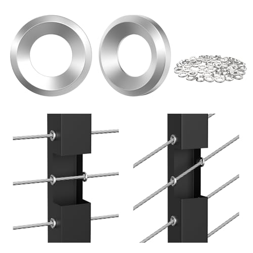 BLIKA 60Pack Cable Railing Adhesive Sleeves for Deck Stair Railings Posts - size: Silver