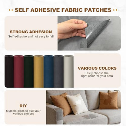 Velvet Repair Patch, Self-Adhesive Flannel Fabric Patch, Multi Colors, Microfiber Patch，Can be Used to Patch Sofas, Car Seats, Handbags, Jacket Holes and Tears (Dark Blue) - color: Dark Blue, size: 4" x 30"-2 ROLLS