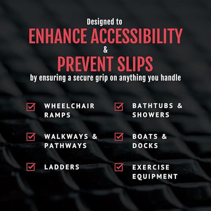 CatTongue Grips 2"x10' 2-Pk Grip Tape Roll, Non-Abrasive, Waterproof, Black - color: Black, size: 2" x 20'