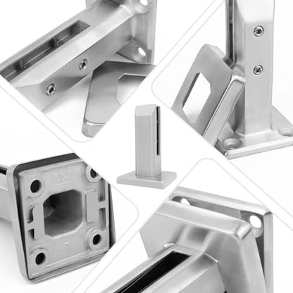 LukLoy 1 Pack 304 Stainless Steel Heavy-Duty Glass Railing Spigots - color: Silver - 1Pack