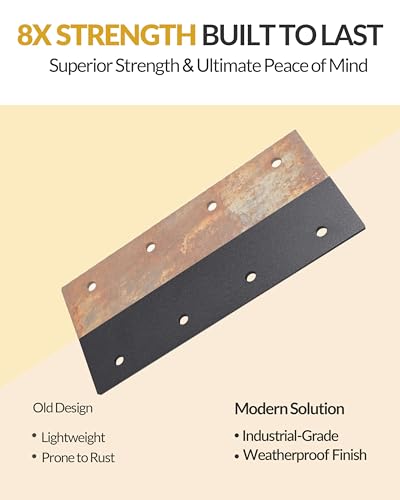 4 Pcs Ultra-Thick Straight Mending Plate, 9.25" x 4.5" Extreme Weatherproof Flat Bracket, Heavy Duty Steel I-Shape Timber Connector for 6x6 8x8 Lumber, Outdoor Pergola, Deck & Cabin - size: 4 Pack, style: P-Shape Tie