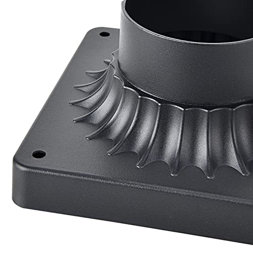 Pier Mount Base 2 Pack, Outdoor Post Light Adapter Matte Black - color: Matte Black-2PK
