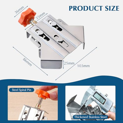 2 Pack Stainless Steel 90° Right Angle Clamps for Woodworking, Open Style - color: 2 Pcs Open