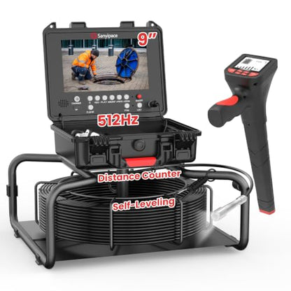 Sanyipace Inspection Camera with Pipe Locator,512Hz,Distance Counter,165FT - size: 165FT/50M with Locator
