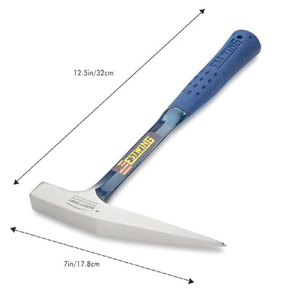 Estwing Rock Pick - 13 oz Geological Hammer with Smooth Face & Shock Reduction Grip - E3-13P, Silver - style: Smooth Face