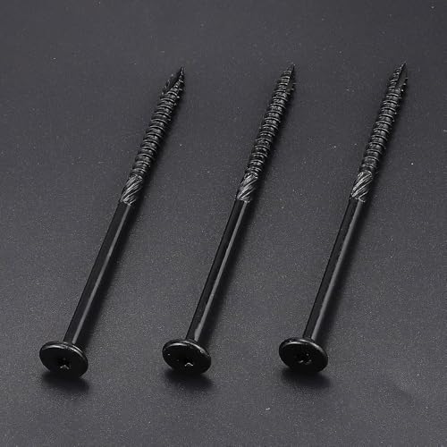 40 Pack 1/4 x 4 inch Heavy-Duty Structural Wood Screws, Star Drive, Rust Resistant Screws for Deck, Timber, Log, Landscaping, Black Epoxy Coated, Sharp Self Tapping Point, T30 Bit Included - color: Black, size: 1/4 x 4"