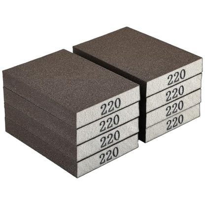 8 Pack Sanding Sponge Block, Wet Dry Sandpaper Sand Paper for Drywall Wood - size: 220 Grit