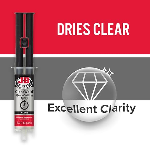 J-B Weld ClearWeld 5 Minute Epoxy, Clear, 14ml w/Static Mixer, (50114H)