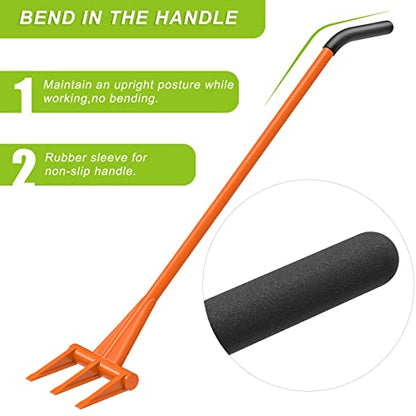 Dolibest 56'' Demo Bar 3-Tine Wrecking Bar, Heavy Duty Steel Pry Bar for Demolition, All-Steel Handle Wrecking Pry Bar, Efficient and Effortless for Renovation and Construction - color: 3-tine 56''