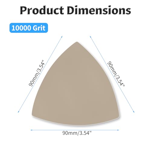 12 Pcs Detail Sander Sandpaper, 10000 Grit Triangular Sandpapers - size: 10,000 Grit