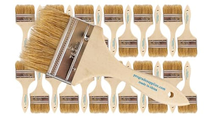 Pro Grade 3" Chip Brushes, Disposable Paint Brushes, for Epoxy, 24 Pack