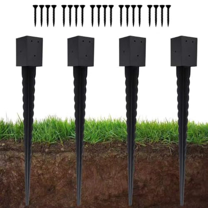 4 Pack 32" 4"x 4" Fence Post Anchor Ground Spike (Fit 3.6"x3.6") - size: 32 Inch