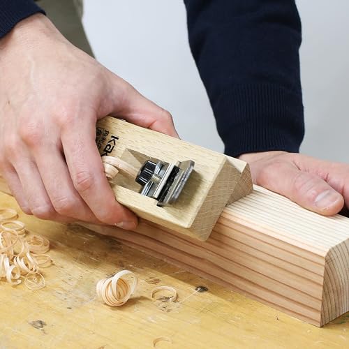 KAKURI Chamfer Plane for Wood [Adjustable 30°/45°/60°] - Japanese Corner Bevel Plane for Woodworking - Japanese Steel Blade & Oak Body, Made in JAPAN