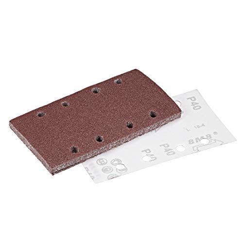 uxcell 40 Grit 1/3 Sanding Sheet Sander Sandpaper Hook and Loop Pads 8 Hole 10pcs - size: 40 Grit