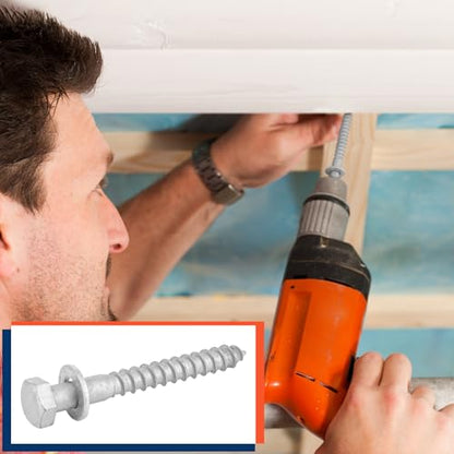 Tandefio 40 Pack 1/2'' x 4'' Lag Screw Bolts with Washer Galvanized - size: 1/2'' x 4''