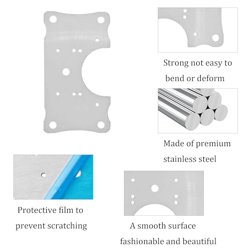 2Pcs 3.54 x 1.97 Inch Cabinet Hinge Repair Plate, Stainless Steel Door Hinge Repair Brackets with Fixing Screws for Kitchen Cabinets, Cupboard Doors, and Furniture Repair - size: 2 Pieces