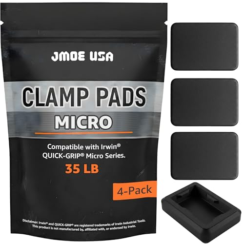 Jmoe USA Replacement Clamp Pads Compatible With Irwin QUICK-GRIP Clamps, Non-Marring High-Grip Surface, Durable Polymer Covers, Woodworking Accessory (Micro - 35lb) - size: Micro (35lb)