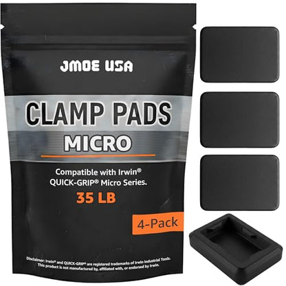 Jmoe USA Replacement Clamp Pads Compatible With Irwin QUICK-GRIP Clamps, Non-Marring High-Grip Surface, Durable Polymer Covers, Woodworking Accessory (Micro - 35lb) - size: Micro (35lb)