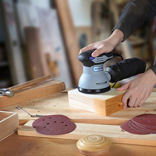 WORKPRO 80-Piece Sanding Disc Set，5-Inch 8-Hole Hook and Loop Sanding Discs, 60, 80, 100, 120, 180, 240, 320, 400 Grits Sandpaper for Random Orbital Sander(Not for Oscillating Tools or Mouse Sander) - size: 80 Count (Pack of 1)