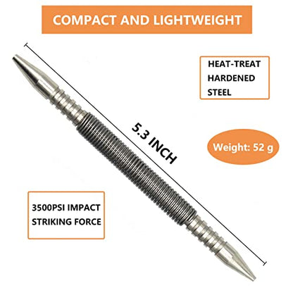 WHLLING 2-Piece Dual Head Combo Nail Setter, 3/32″& 1/8″Spring Nail Set