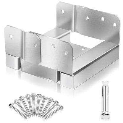 10 PCS 6x6 Post Base for Concrete, Adjustable Aluminum-zinc Plated Steel Deck Post Anchor Base for 5.5x5.5 Wood, Post Base Holder with 1" Standoff for Deck Gazebo Pergola Porch（Includes Screws