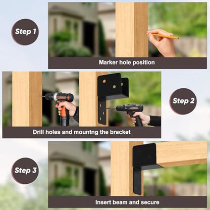 8-Pack 2x4 Post Caps Tie Bracket Beam Header Strap Mount for Wood - size: 2''X4'', style: Style 2