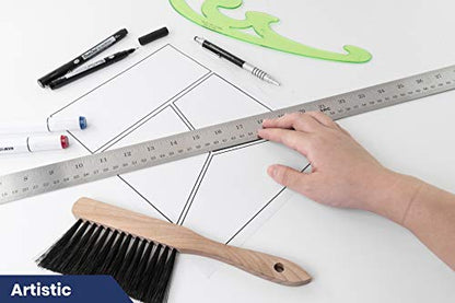 Pacific Arc 36 Inch Stainless Steel Ruler with Inch/Metric Conversion Table - style: 36 In