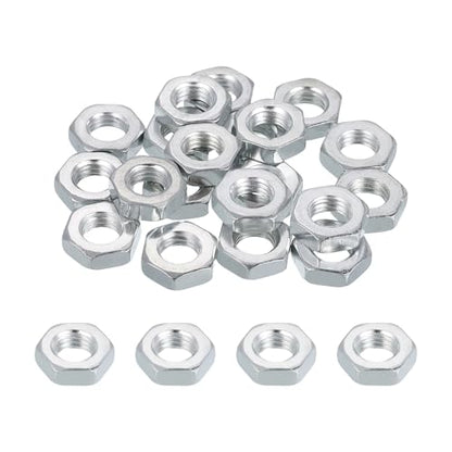 PATIKIL M7x1x4mm Steel Hex Nuts, 25Pcs Metric Fine Thread Carbon Steel Zinc Plated Finished Hardware Screw Nuts Fasteners for Machinery Manufacturing, Industrial Use, 12mm Width - size: M7x1x4x12mm