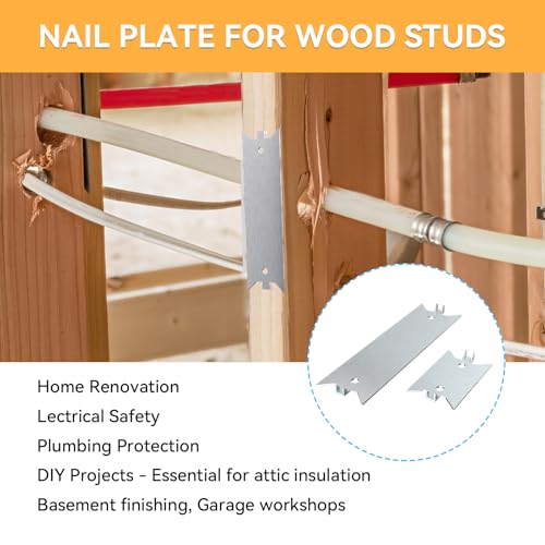 80 PCS 6 Inch Nail Plates for Wood Studs, Nail Guards Protector for Studs - size: 6 x 1.5 Inch