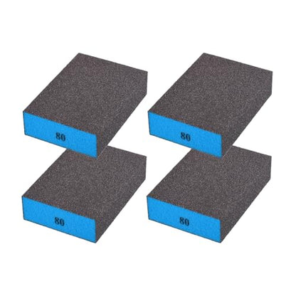4Pcs 80Grit Sanding Sponges, Wet Dry Sanding Blocks - size: 80Grit