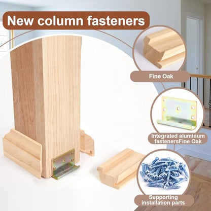 Blulu 2 Set 3-1/2" Newel Post Mounting Kit, Fastener Installation Kit