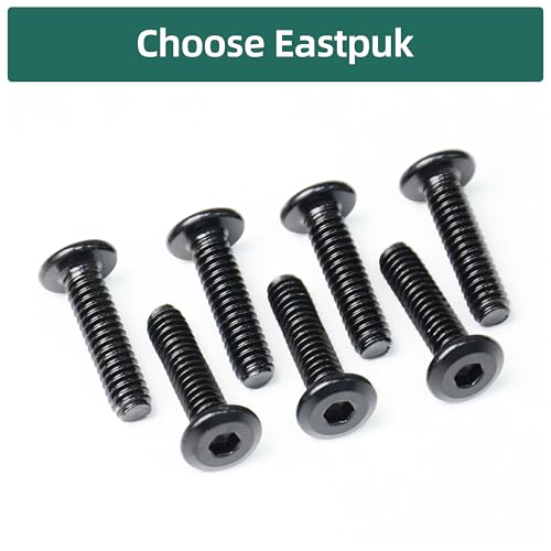 20Pcs M6-1.0 x 40mm Flat Head Socket Cap Screws Bolts 304 Stainless Steel Black Zinc Plated Furniture Bolts, Fully Threaded M6 Bolt with Hex Spanner - size: M6 x 40mm