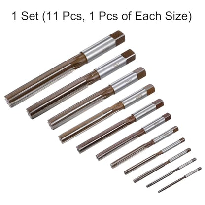 uxcell 11pcs Hand Reamers Set 3mm 4mm 5mm 6mm 8mm 10mm 12mm 14mm 16mm 18mm 20mm H8 Metric Alloy Steel Reamer Bit Straight Flutes Steel Cutting Tool for Metal Wood Hole Reaming - style: H8