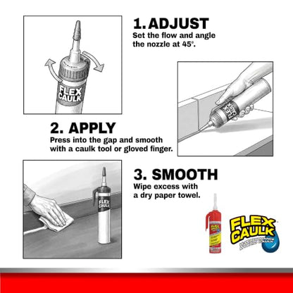 Flex Caulk Hybrid Polymer Waterproof Sealant, Clear, 3 oz, 2-Pack - style: Hybrid, Clear, 3 oz, 2-Pack