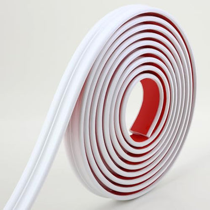 Hungbak 240"L x 1.3"W Peel and Stick Chair Rail Panel Molding, Pre-Primed Trim for Home Decoration & Wall Protection - size: 240"L x 1.3"W