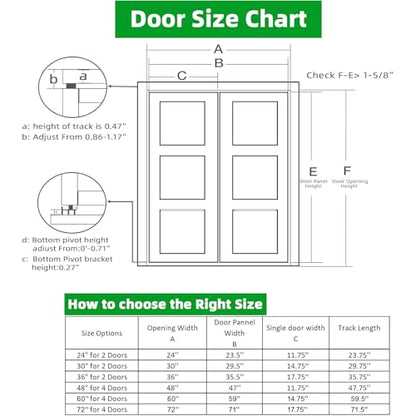 Bifold Door Hardware Kit with 30-Inch One-Piece Track, Bi-fold Closet Door Track Kit Bifold Closet Door Hardware Kit Folding Door Hardware Repair Replacement Tool Kit - size: 30''Track(1x30''Track)
