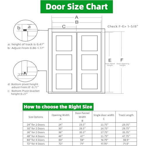Bifold Door Hardware Kit, 2-Pack 24-Inch Bi-fold Closet Door Track Kit Bifold Closet Door Hardware Kit Folding Door Hardware Repair Replacement Tool Kit, Can Be Connected Into 48Inch - size: 48'' Track(2x24'' Track)