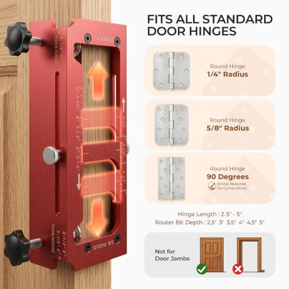Door Hinge Jig & Lock Installation Kit, Aluminum Alloy Jig